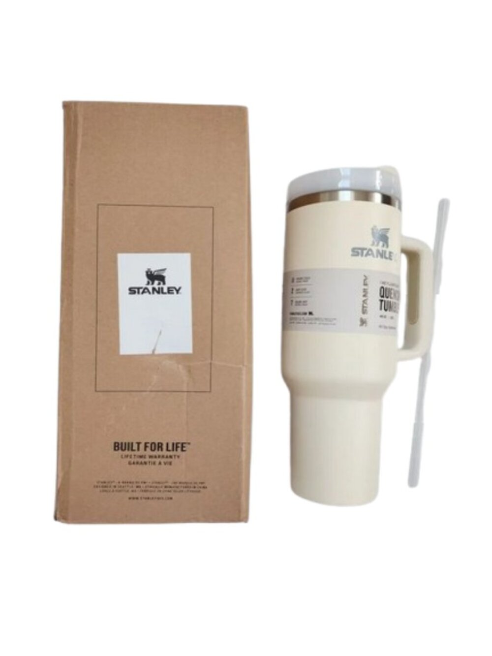 Stanley Quencher H2.0 FlowState Tumbler 40 oz Cream 2.0 - NIB with Box